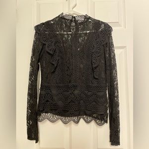 Farrow Angie Lace Top in Black